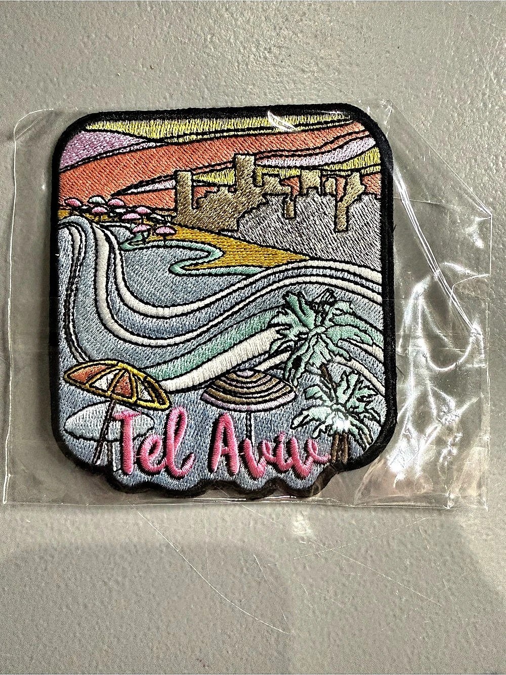 Stoney Clover Lane Tel Aviv Embroidered Patch Pink Gray